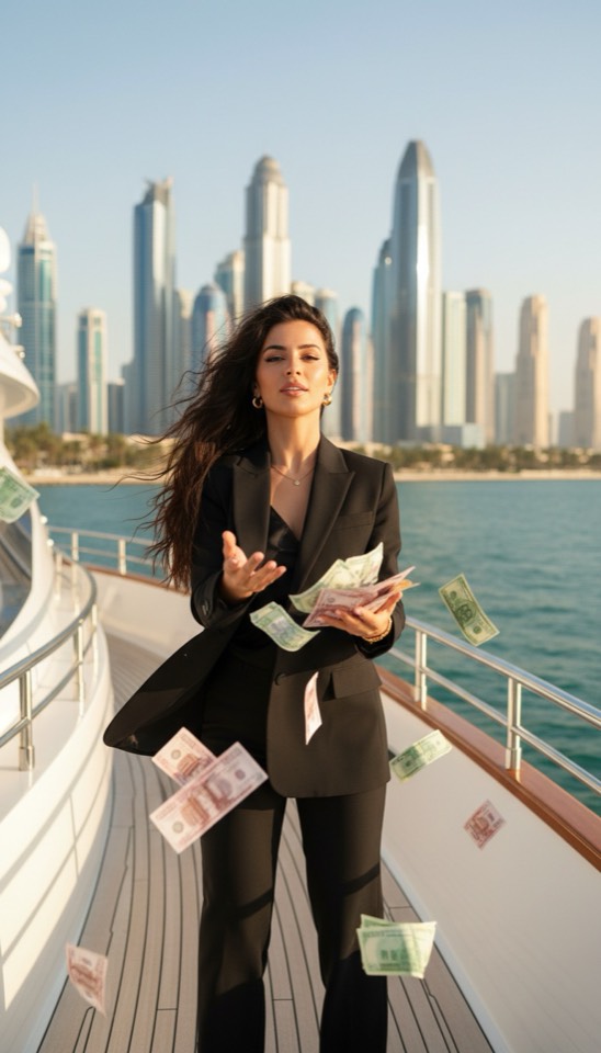 Geldregen auf der Yacht